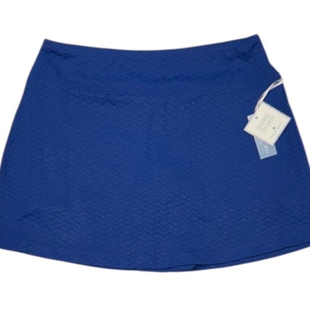 SIGRID OLSEN Golf Tennis UPF 50 Textured Skort Blue NWT XL